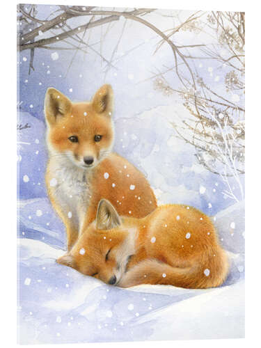 Acrylic print Little foxes