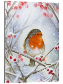 Aluminium print Little robin