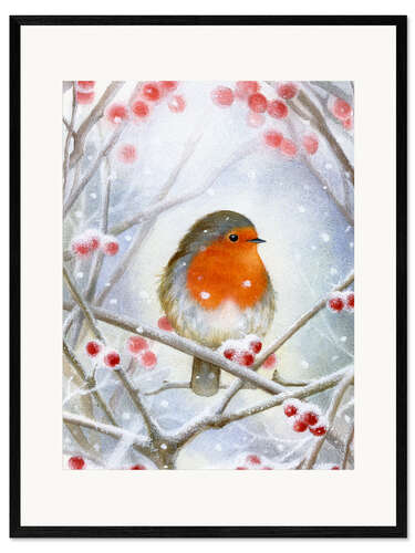 Ingelijste kunstdruk Little robin