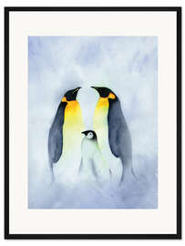 Gerahmter Kunstdruck Pinguinfamilie