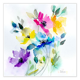 Taulu  Colourful flowers - Rachel McNaughton