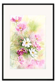 Gerahmter Kunstdruck Zarte Blumen