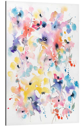 Tableau en aluminium Fleurs abstraites II