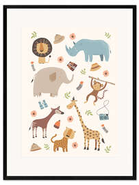 Framed art print Safari Animals