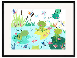 Gerahmter Kunstdruck Froschteich