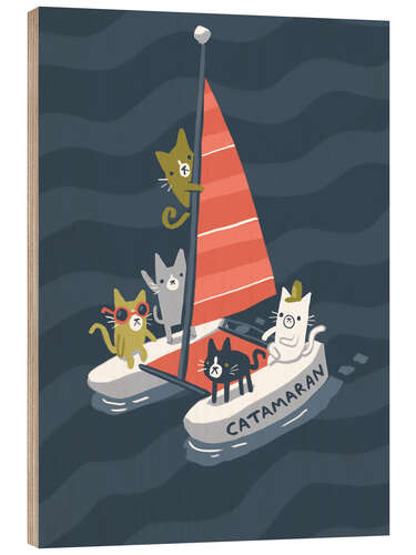 Wood print Catamaran