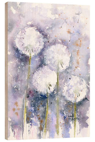 Puutaulu Dandelions in the wind