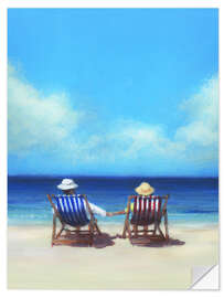 Selvklebende plakat Couple on the beach