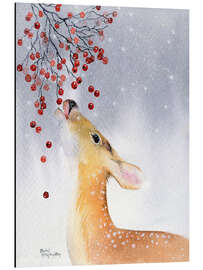 Magnettafel Reh im Winter