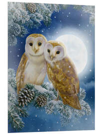 Foam board print Snow owl couple