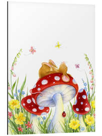 Magnettafel Maus auf einem Fliegenpilz