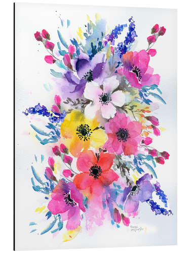 Aluminium print Colorful meadow bouquet