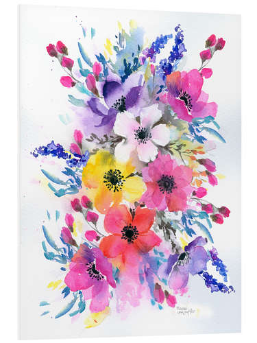 Foam board print Colorful meadow bouquet