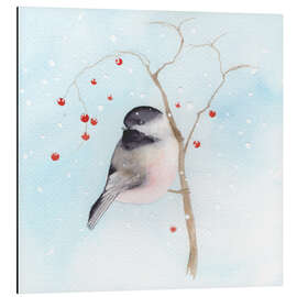 Magnettafel Meise im Winter