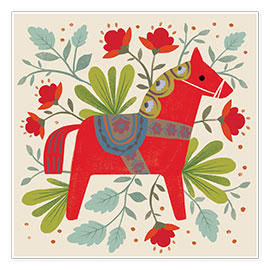 Wall print  Dala horse - Kathryn Selbert