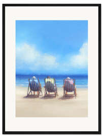 Gerahmter Kunstdruck Trio am Strand