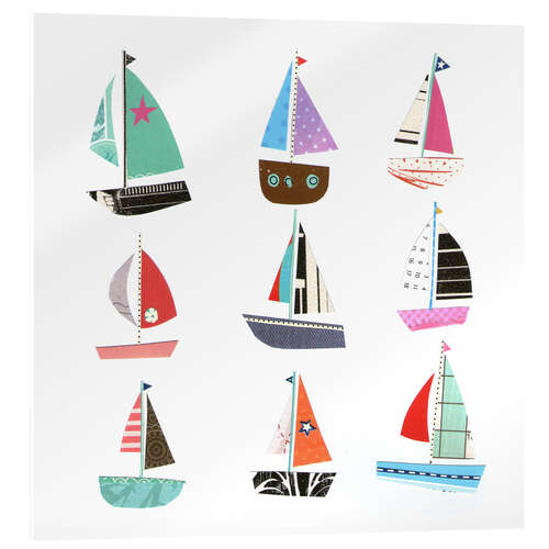 Akrylbilde Nine sailboats