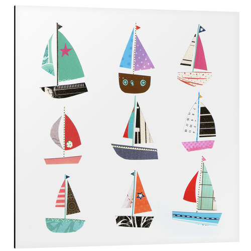 Aluminium print Nine sailboats