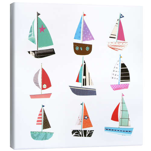 Canvas print Nine sailboats