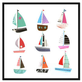Gerahmter Kunstdruck Neun Segelboote