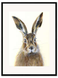 Ingelijste kunstdruk Wild hare