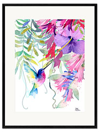 Plakat artystyczny premium w ramie Hummingbird in the hanging garden