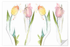 Wandsticker Bunte Tulpen