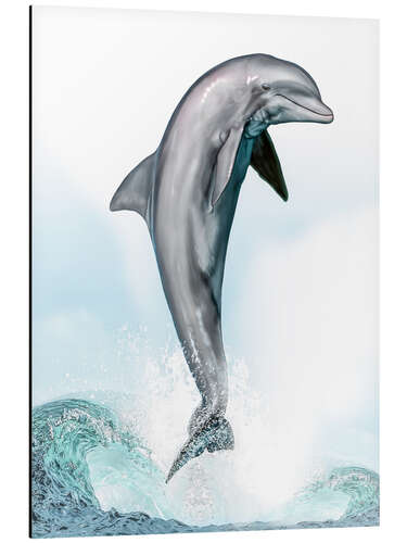 Aluminium print Jumping dolphin