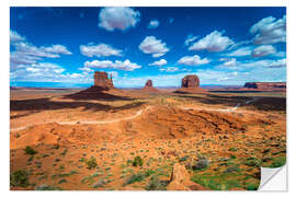 Sticker mural Ciel bleu sur Monument Valley II