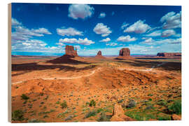 Holzbild Blauer Himmel über Monument Valley II