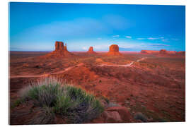 Acrylglasbild Monument Valley im Abendrot