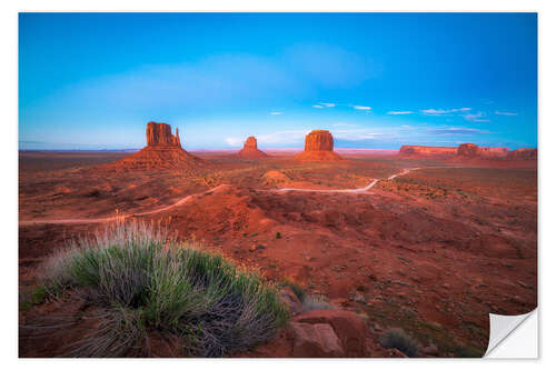 Wandsticker Monument Valley im Abendrot