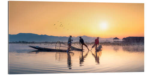 Gallery print Intha Fischer on the Inle Lake in Myanmar