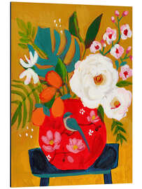 Magnettafel Rote Blumenvase