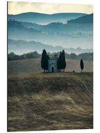 Aluminium print Small chapel in Tuscany