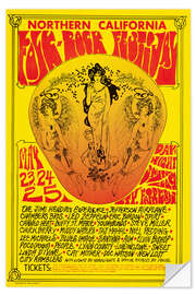 Selvklebende plakat Northern California Folk-Rock Festival