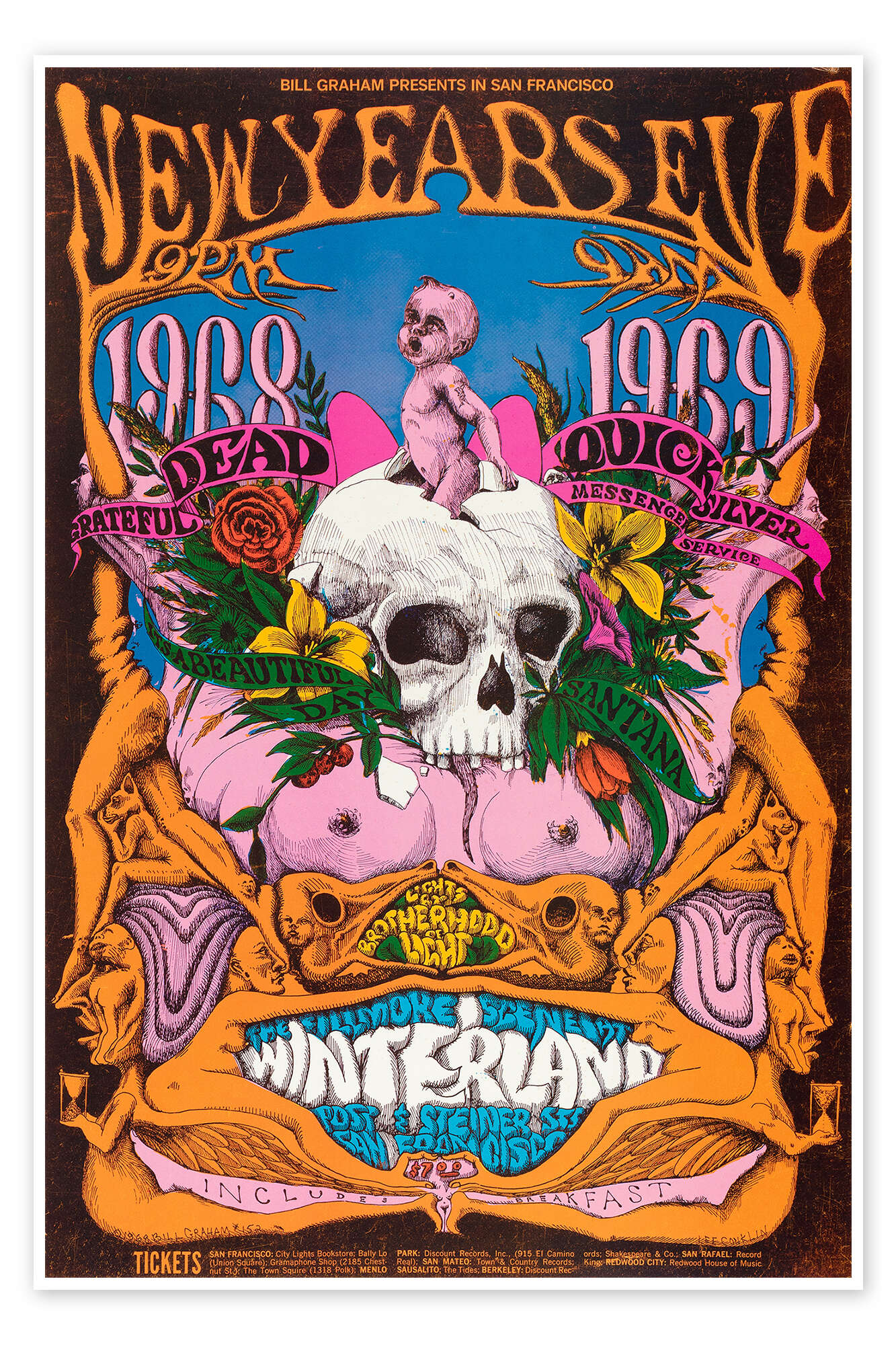 New Year's Eve Concert, Grateful Dead print by Vintage