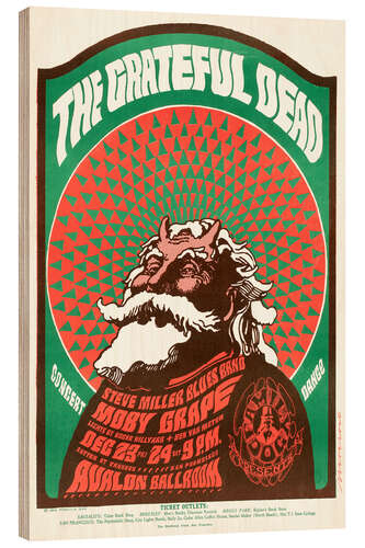 Hout print Grateful Dead Concert 1966