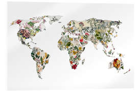 Acrylglas print Botanical world map