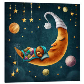 Acrylglas print Sleeping bear and moon