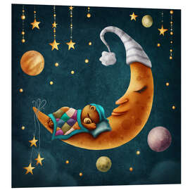 Foam board print Sleeping bear and moon