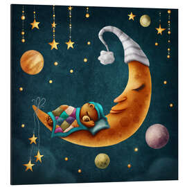 Magnettafel Schlafender Bär und Mond