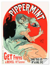 Selvklebende plakat Peppermint liqueur (french)