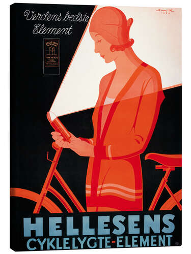 Canvas print Hellensens bicycle lights (danish)