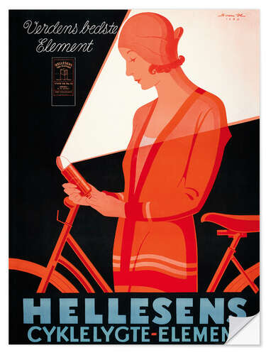 Naklejka na ścianę Hellensens bicycle lights (danish)