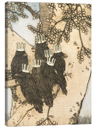 Tableau sur toile Sept corbeaux