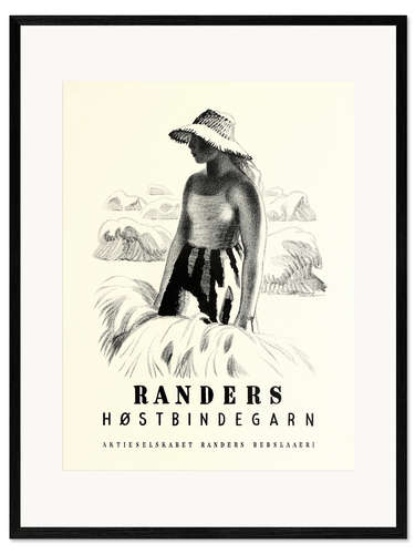 Stampa artistica con cornice Randers Høstbindegarn (danese)