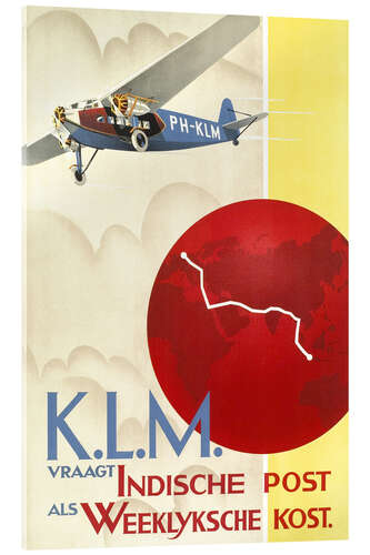 Stampa su vetro acrilico K.L.M. (neerlandese)