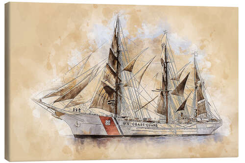 Lærredsbillede Segelschiff, US Coast Guard