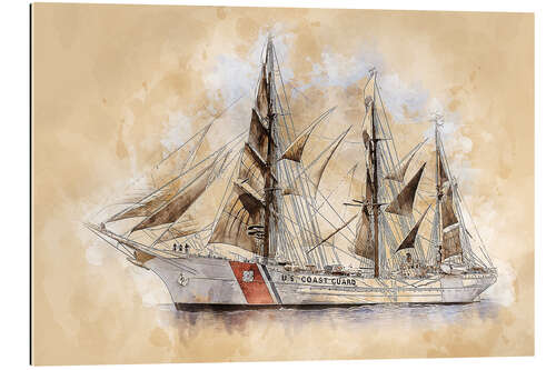 Galleritryck Segelschiff, US Coast Guard